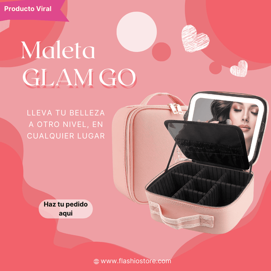 Maleta de Maquillaje GlamGo con Espejo LED Ajustable ✨